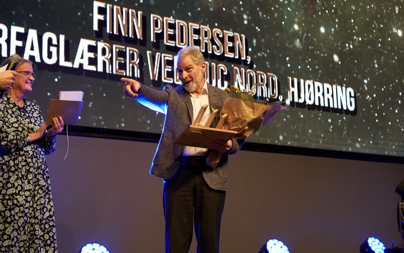 Murerfaglærer Finn Pedersen fra Hjørring fik Byggeriets Faglærerpris for sin innovative tilgang. 