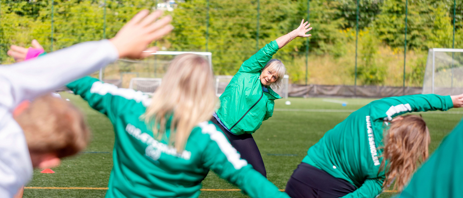 Jette Wedele Nelson under opvarmningen